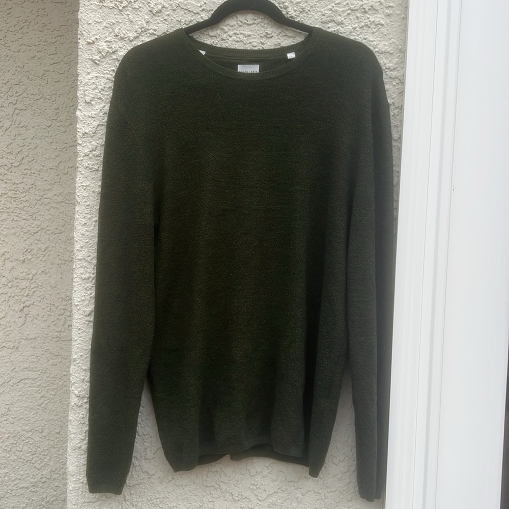 Stitch 🎵 Note Men's Merino Wool Dark Green Crewneck Sweater Size L